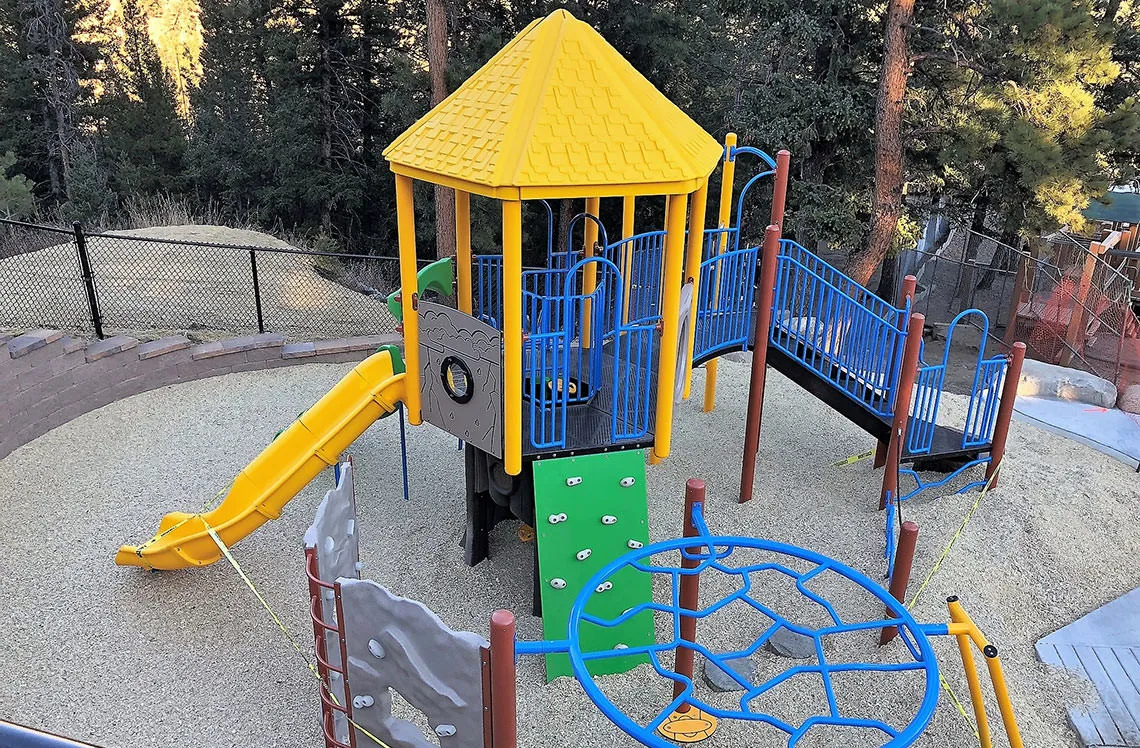 Playground slide and equipment at King Murphy Elementary school in Colorado